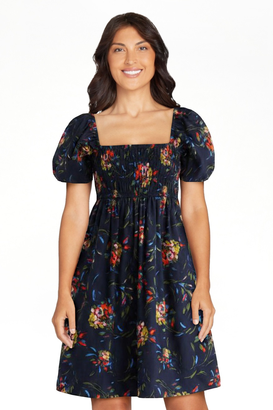 Free Assembly Women's and Women's Plus Puff Sleeve Peasant Mini Dress, Sizes XS to 4X | Walmart (US)