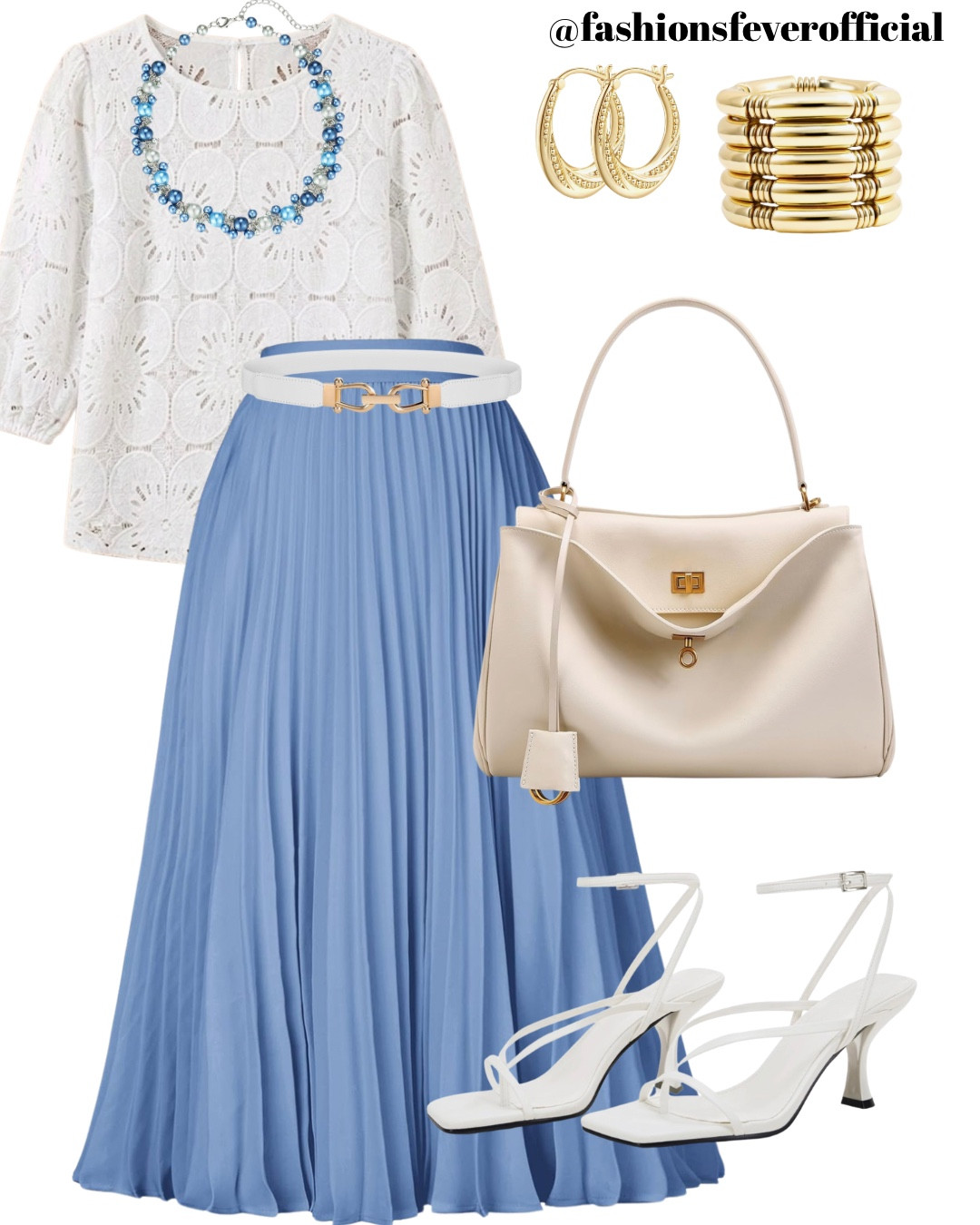 spring outfits 2026

Springing into the season with this stunning blue and white combination! This look is all about classic elegance with a fresh, airy feel for Spring 2026. The delicate details of the eyelet lace top perfectly complement the soft movement of the pleated midi skirt. This is an ideal outfit for a spring brunch, Easter celebration, or a beautiful afternoon wedding. I’ve styled it with minimalist white strappy heels and a chic beige top-handle bag to keep the focus on the beautiful blue hue. Don’t forget the blue and gold accessories to complete the look! Shop everything via the link in my bio or follow me on LTK for more spring outfit inspo!
#LTKFashion #LTKStyleTip

#LTKSeasonal #LTKFestival #LTKootd