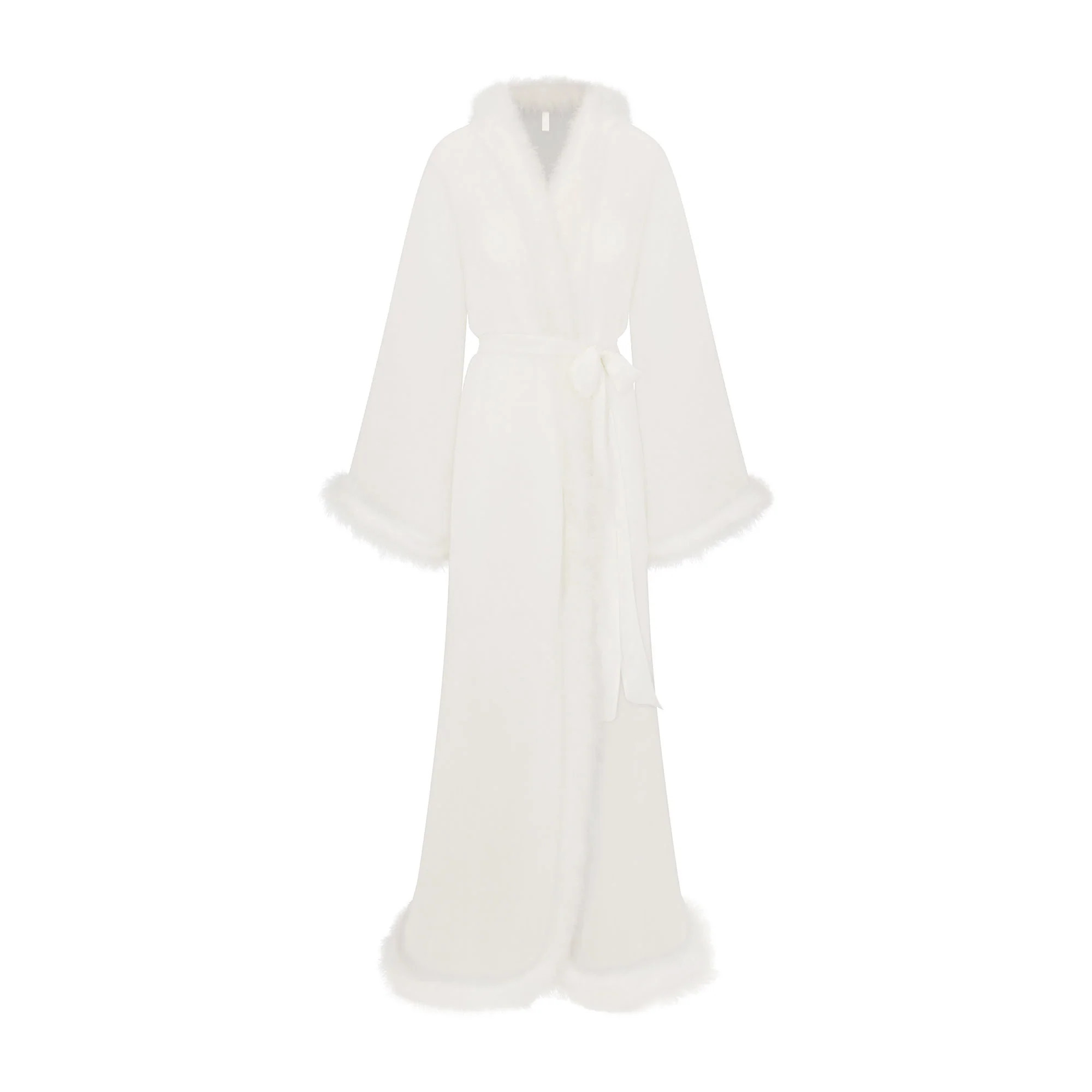 BRIDAL SLEEP FEATHER TRIM LONG ROBE | SKIMS (US)