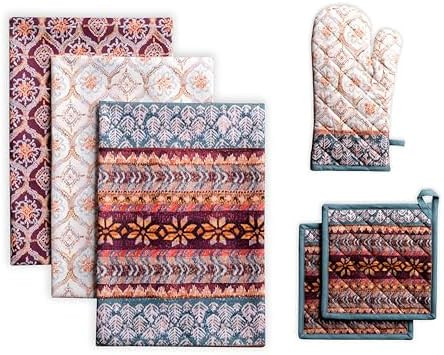 Maison d' Hermine Fair Isle Bundle Set 100% Cotton Set of 3 Kitchen Towels (20 Inch by 27.5 Inch)... | Amazon (US)