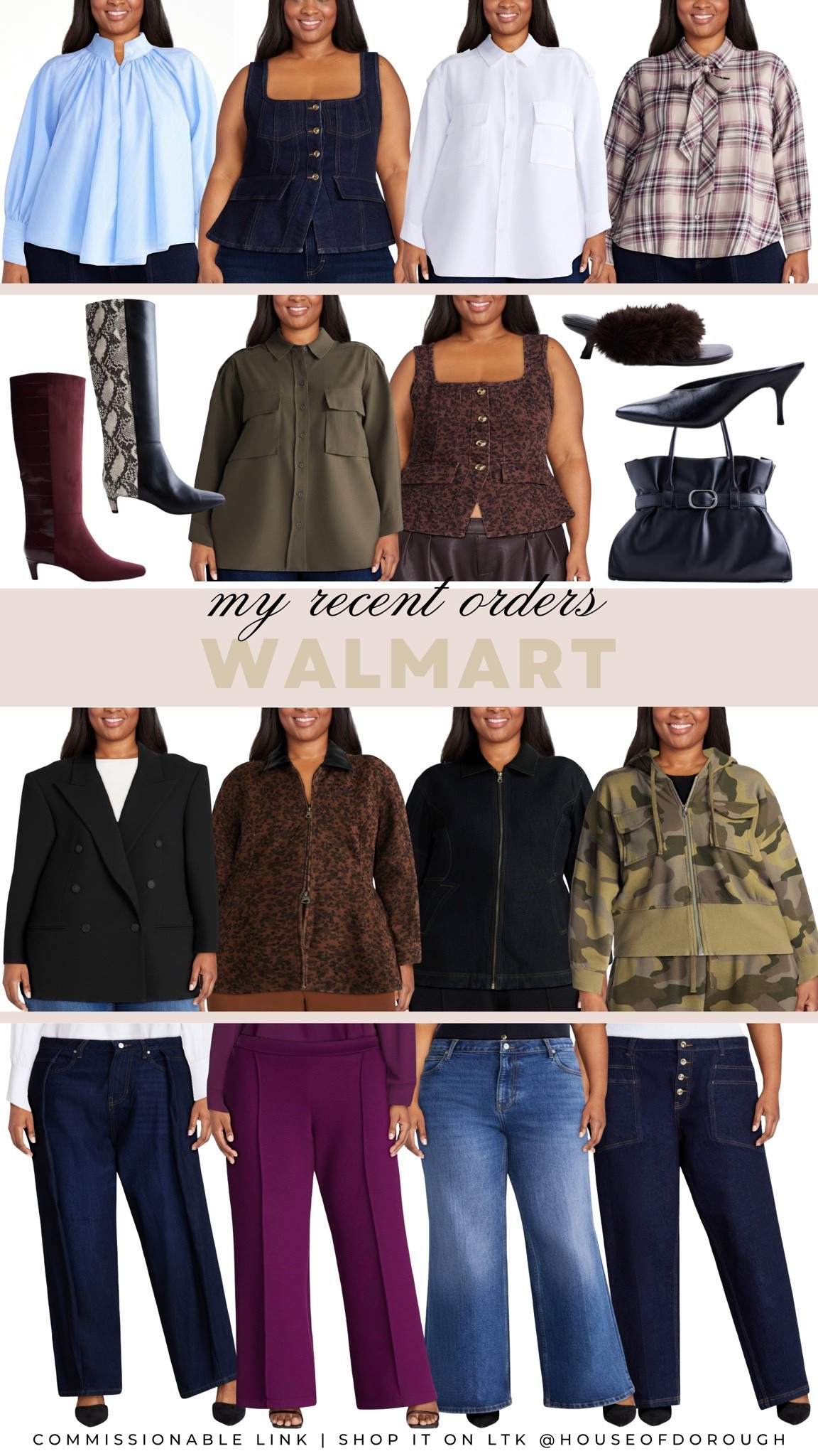 My recent Walmart order! These boots are WIDE CALF!!!! Shop it before it sells out. Plus size, outfit inspo, fall fashion, apron belly

#LTKSeasonal #LTKPlusSize #LTKMidsize
