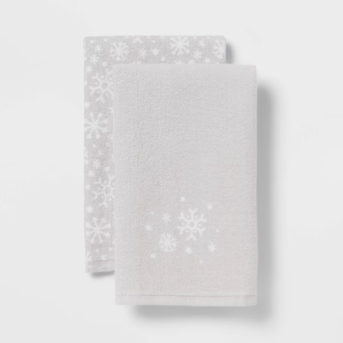 2pk Snowflake Christmas Hand Towel Set Light Gray - Wondershop™ | Target