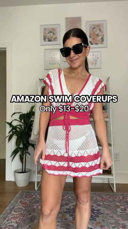 ⭐️Pink / White Crochet Set - 50% off (40% promo, +10% coupon), under $20.  Use code 40OMESRF.  Promo expires 4/27.  Size up for more length in the skirt.  
⭐️Stripe Crochet Coverup Dress - 45% off (30% promo, +15% coupon), under $17.  Use code 30WUEPQN.  Promo expires 4/26.  ⭐️Pink Crochet Coverup - 55% off (40% promo, +15% coupon), under $13.  Use code 40XZF5Y9.  Promo expires 4/26.  This one did shrink in the wash, so size up if nervous about that :)  
⭐️Yellow Coverup Button Up- 50% off (40% promo, +10% coupon), under $17.  Use code 40P1DEWX.  Promo expires 4/28.  It’s an oversized fit.  


#LTKsalealert #LTKstyletip #LTKswim