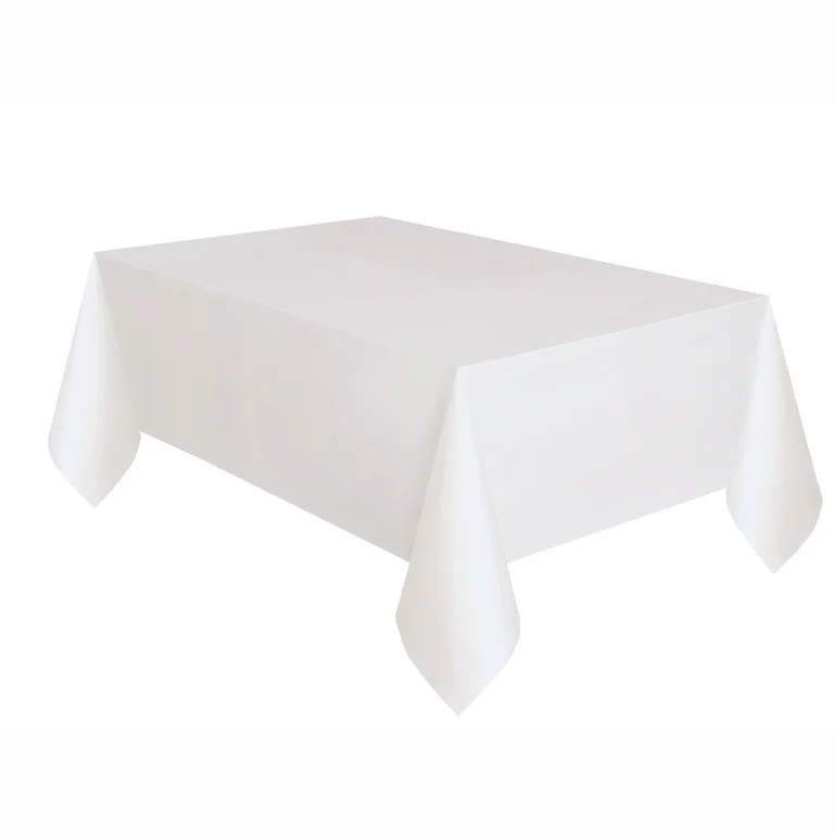 Rectangular 54" x 108" White Plastic Table Cover, by Way To Celebrate | Walmart (US)