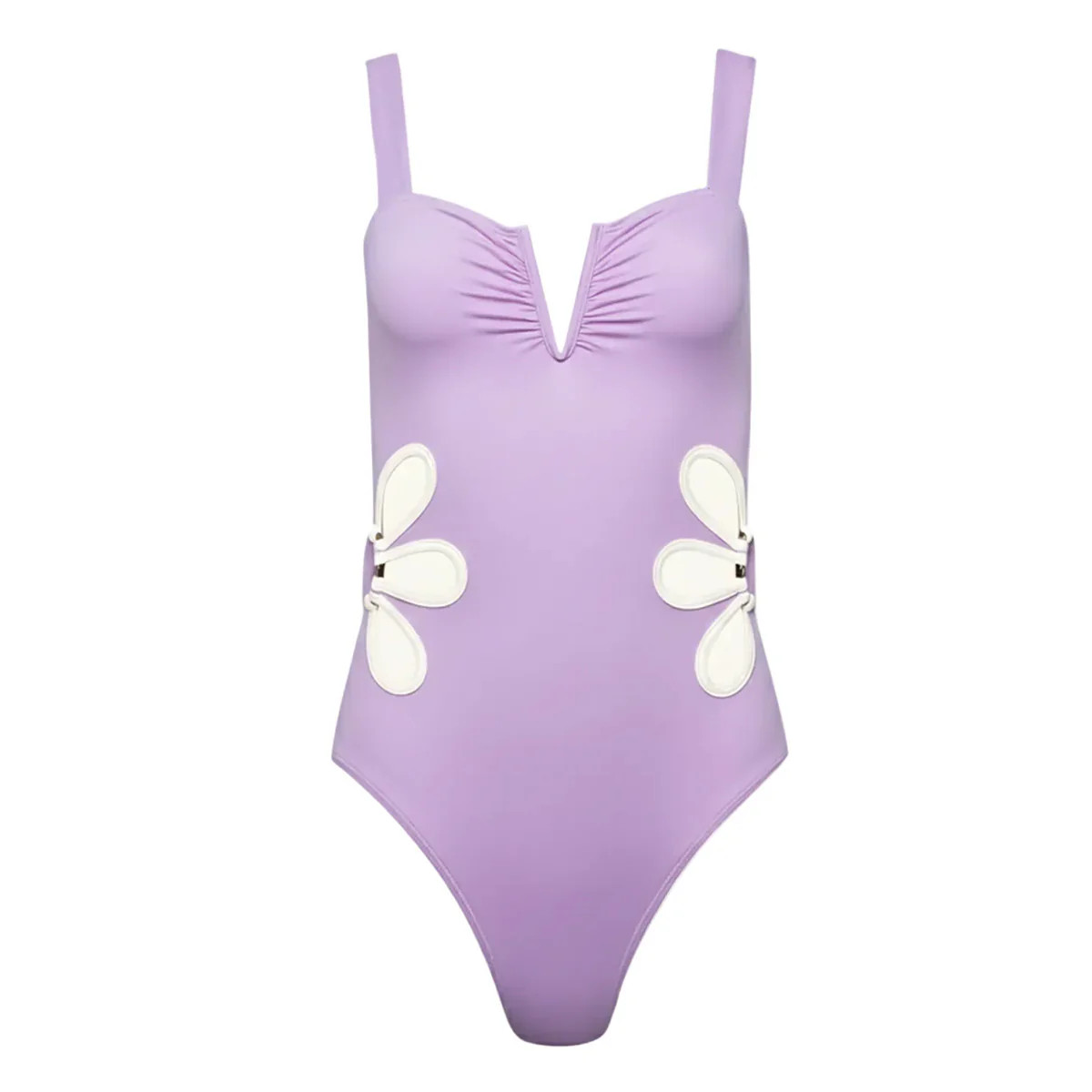 The Flora One-Piece In Lilac & White | Over The Moon