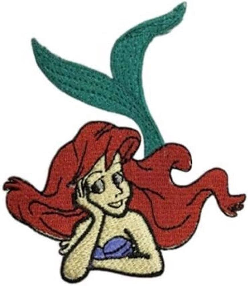 Little Mermaid Cartoon Character 3.5 Inches Tall Embroidered Patch | Amazon (US)