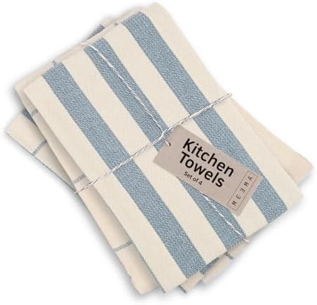 MEEMA Upcycled Kitchen Towels Cotton Fabric | Super Absorbent Hand Towels with Hanging Loop | Cle... | Amazon (US)