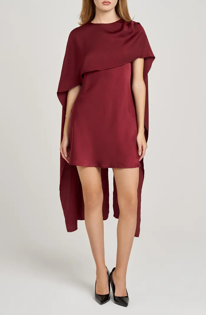 WAYF x Sara Walker Elle Capelet Satin Minidress | Nordstrom | Nordstrom