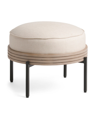 Ottoman With Mango Wood Base | Marshalls