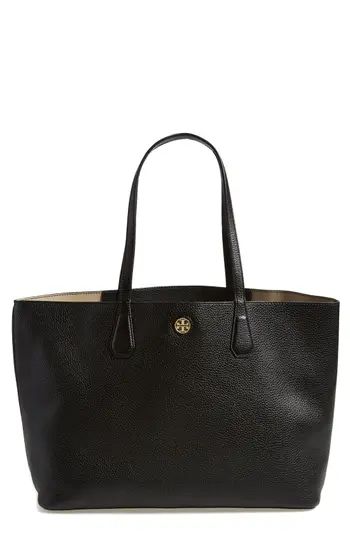 Tory Burch 'Perry' Leather Tote - Black | Nordstrom