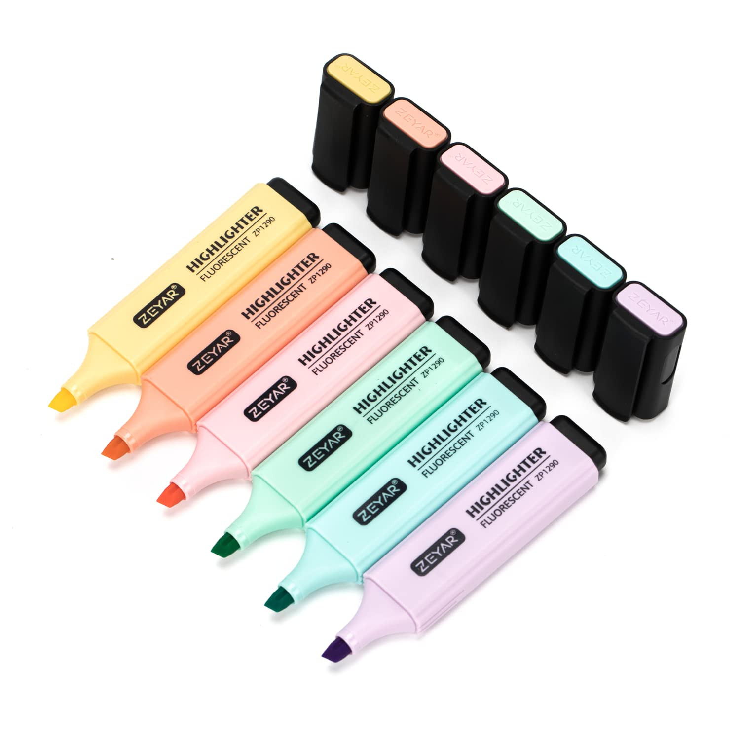 ZEYAR Highlighter, Pastel Colors Chisel Tip Marker Pen, AP Certified, Assorted Colors, Water Base... | Amazon (US)