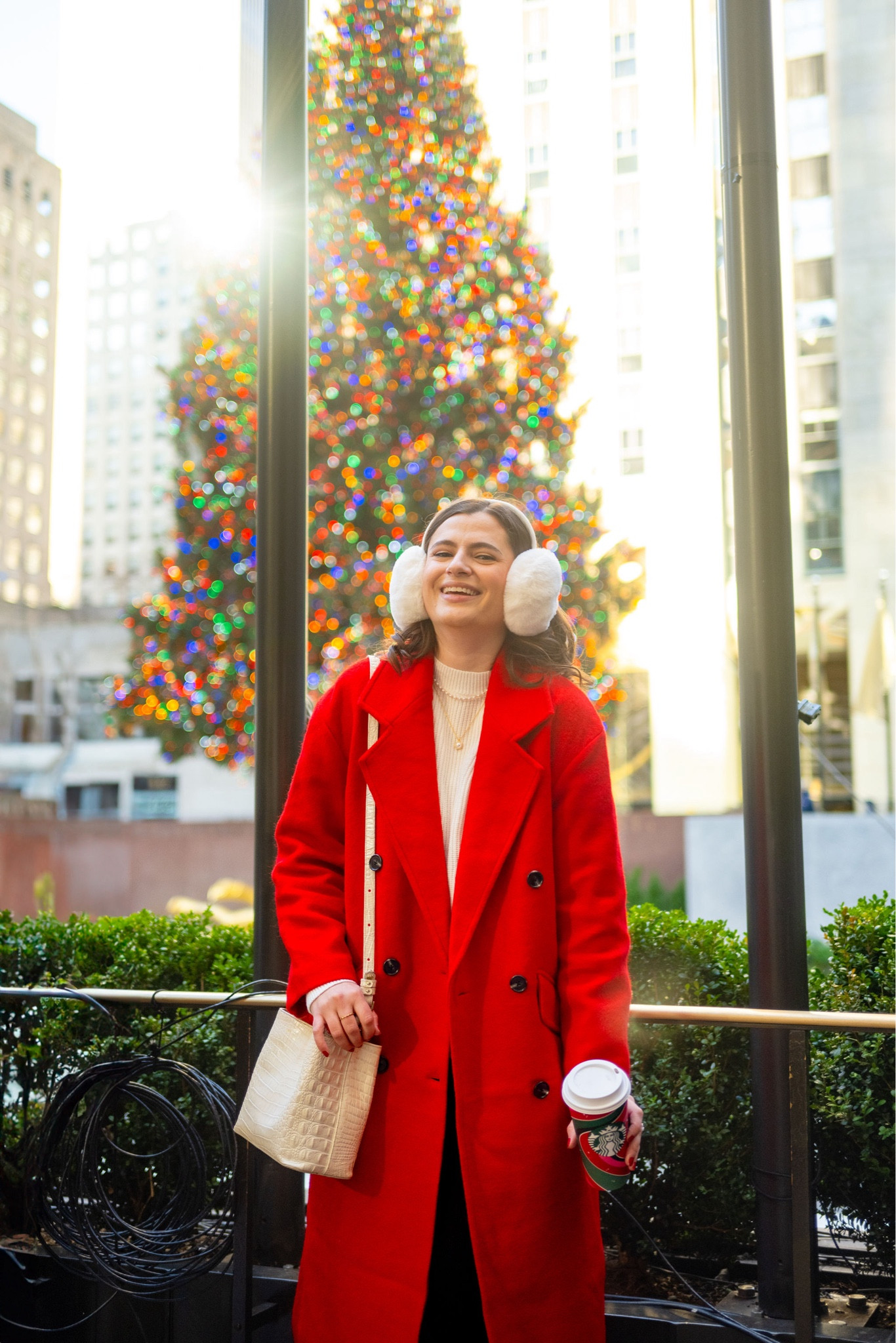Merry Christmas from NYC! I love a festive red coat this time of year. Pair it with fluffy white earmuffs and you’ll be set to go  

#LTKSeasonal #LTKHoliday #LTKstyletip