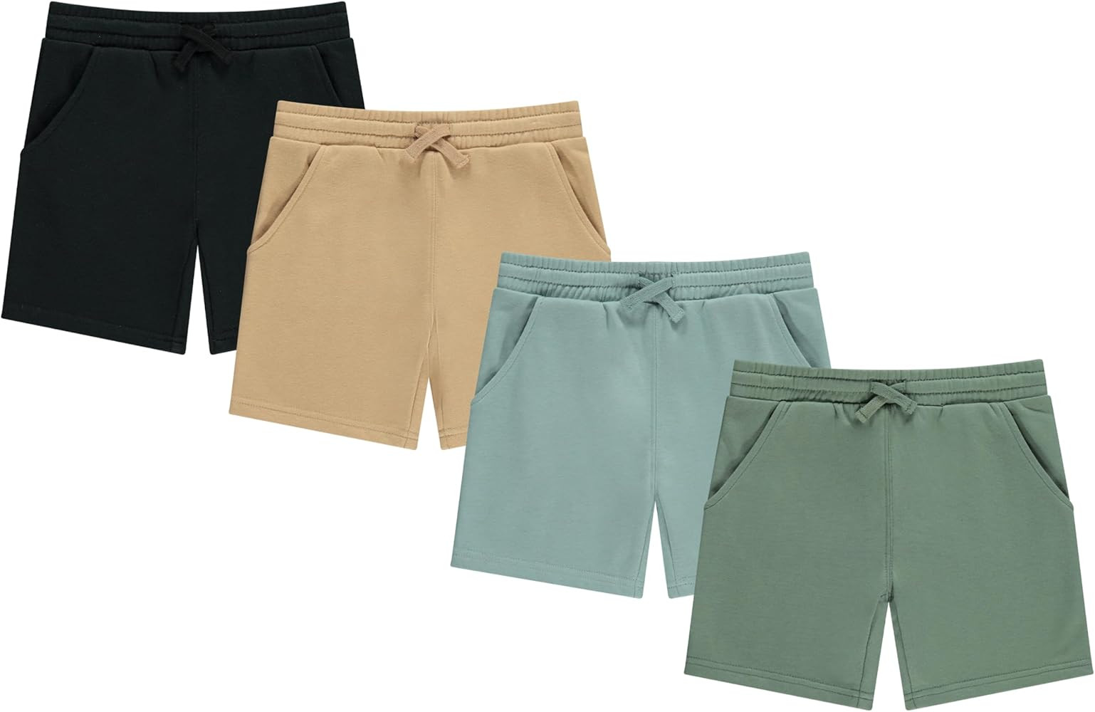 STITCH & STONE Boys 4 Pack French Terry Shorts Soft Breathable Cotton Lounge Shorts with Elastic ... | Amazon (US)