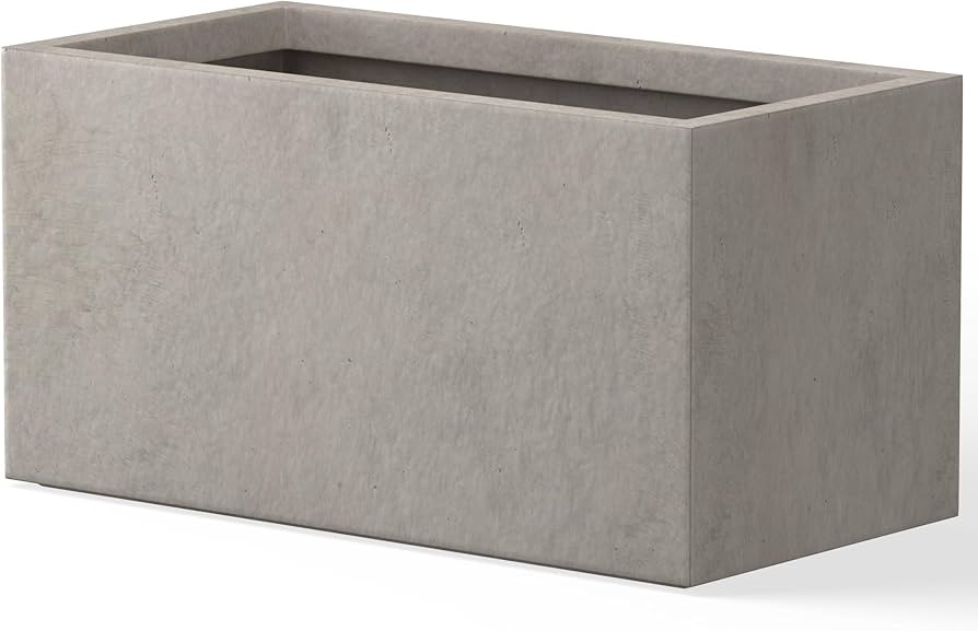 Kante 23.2" L Long Rectangular Concrete Planter, Large Outdoor Indoor Garden Pots with Drainage H... | Amazon (US)