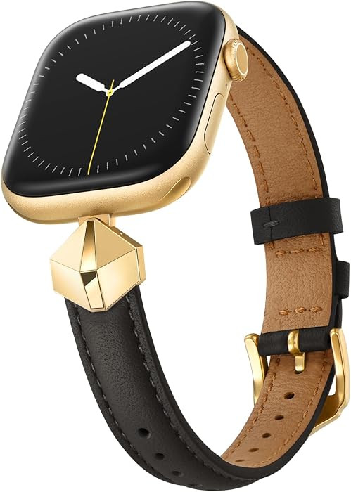 WFEAGL Slim Leather Band Compatible with Apple Watch for Women | Amazon (US)