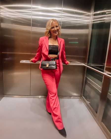 Boss babe power suit, hot pink high waist suit set, high waist fuchsia pant suit set for women. Kick flare pant suit from Amazon the drop X Rach martino collection  

#LTKstyletip #LTKunder100 #LTKworkwear
