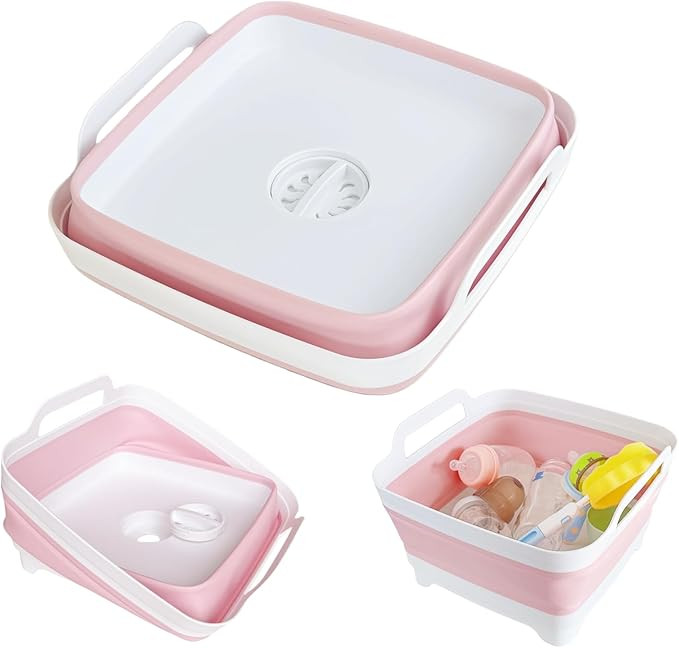 Collapsible Wash Basin for Baby Bottles - 2.4 Gallons Portable Wash Bin for RV Camping Sink, Spac... | Amazon (US)