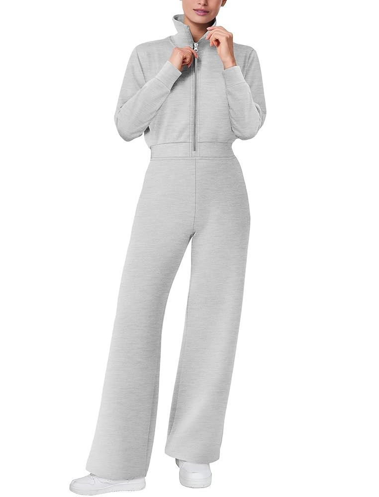 SAMPEEL One Piece Jumpsuits for Women Casual 2024 Fall Fashion Half Zip up Travel Airplane Vacati... | Amazon (US)