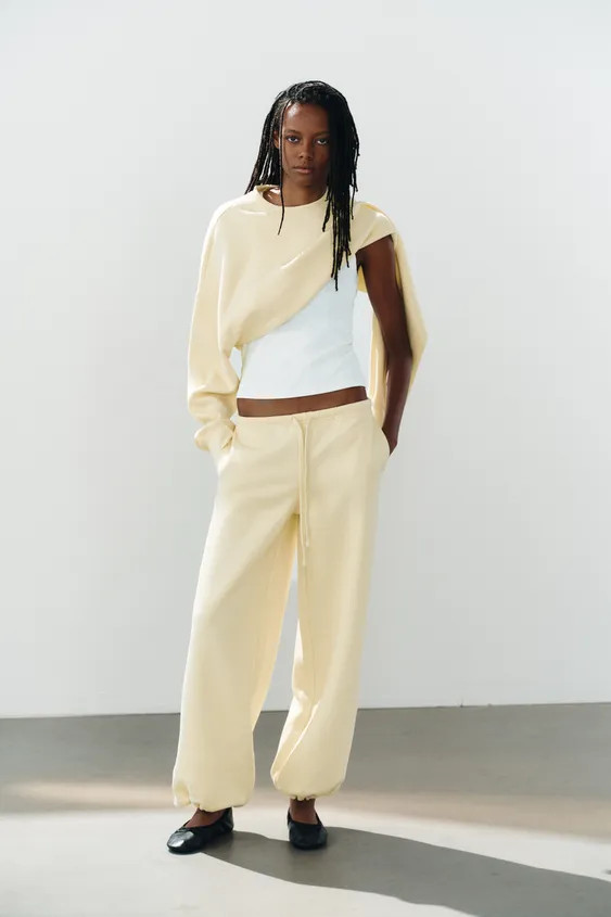 BASIC STRAIGHT-LEG SWEATPANTS WITH ADJUSTABLE HEM | Zara Canada
