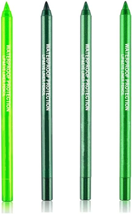 Go Ho 4 Colors Green Eyeshadow Pencil Set,Metallic Eyeliner Pencil Kit Matte&Shimmer Eyeshadow St... | Amazon (US)