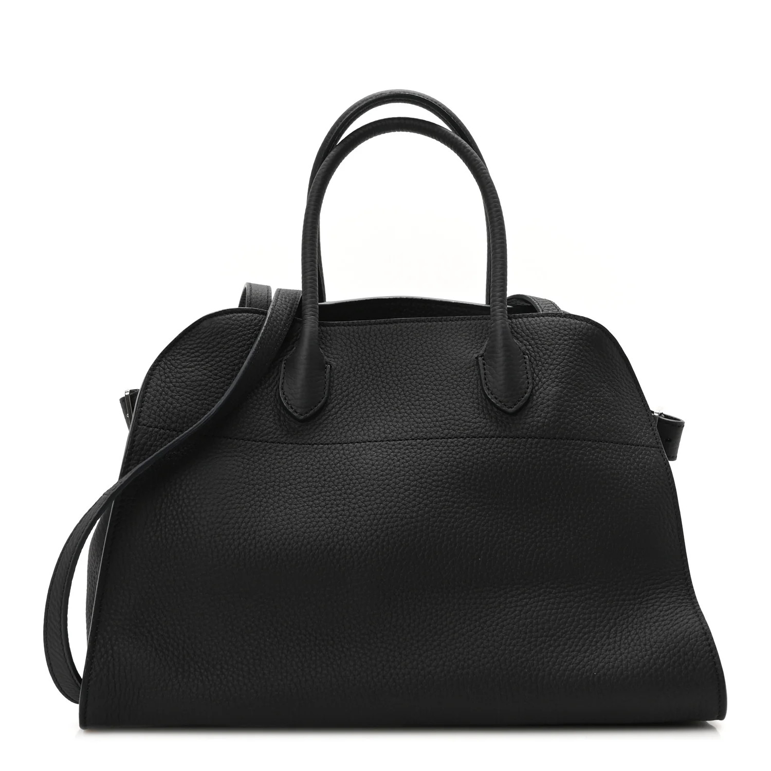 The Row Matte Grained Calfskin Soft Margaux 12 Black 1732620 | FASHIONPHILE (US)