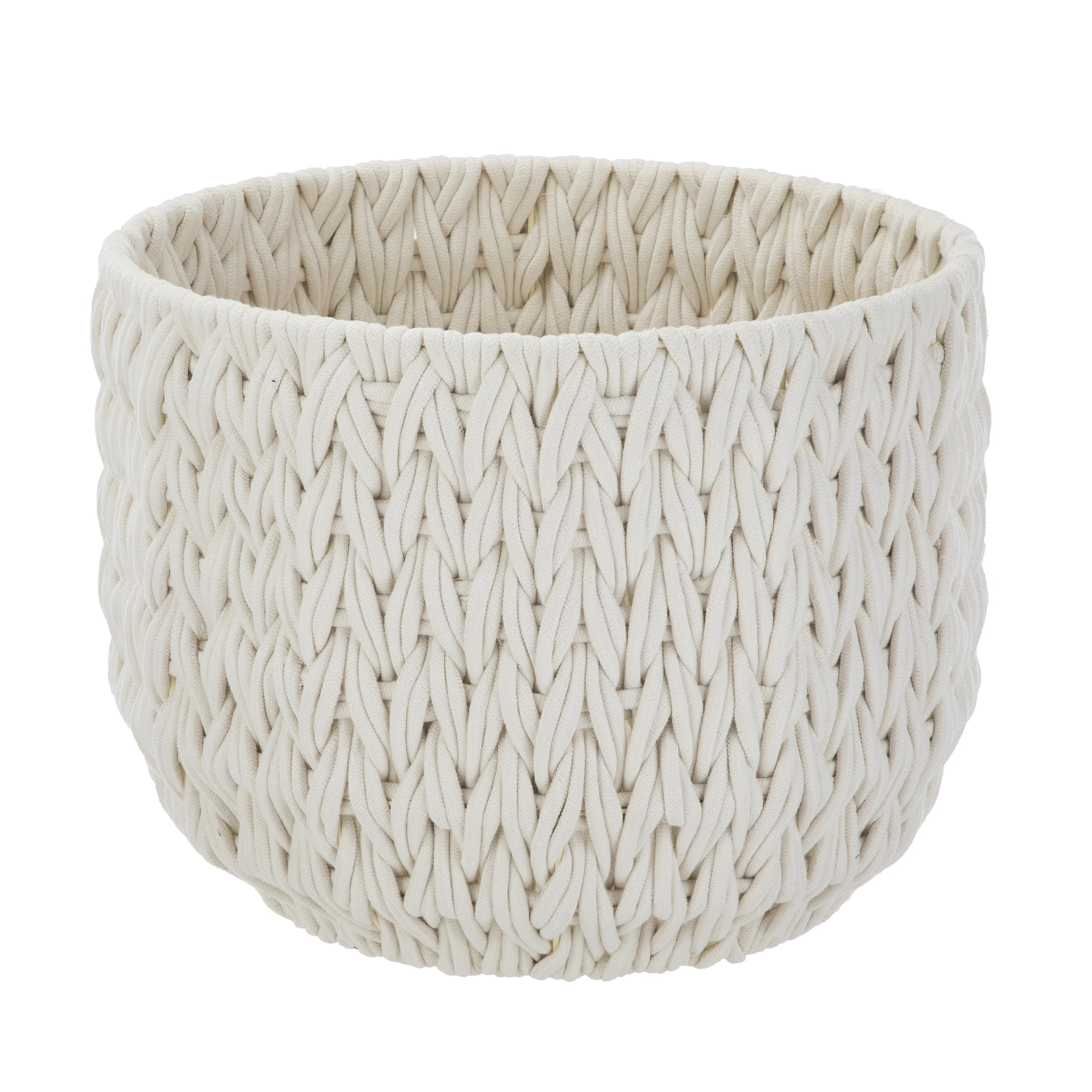 Better Homes & Gardens Closed Weave Polyester White Decorative Storage Basket | Walmart (US)
