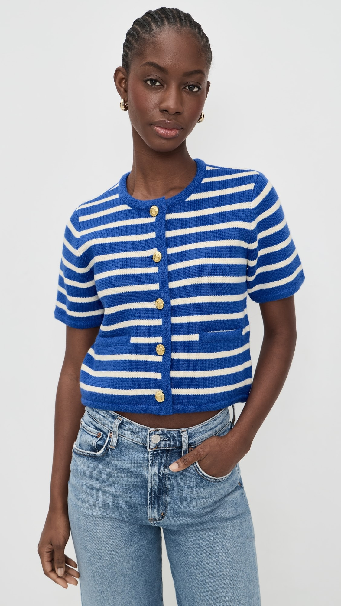 English Factory Knit Striped Sweater Cardigan | Shopbop | Shopbop