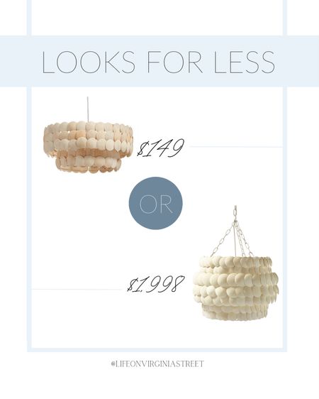 Looks for less! Grab this Serena and Lily inspired coconut shell chandelier for way less!!  Perfect for your coastal home decor. 

chandelier, coastal home, lighting, coastal style, coastal decor, beach house, beach decor, looks for less, splurge vs save, save vs splurge, serena and lily, world market, affordable home decor, designer inspired

#LTKFind #LTKhome #LTKSeasonal