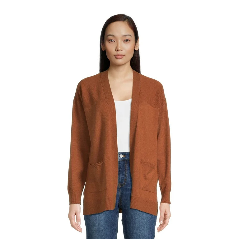 Time and Tru Women's Lightweight Open Front Cardigan - Walmart.com | Walmart (US)