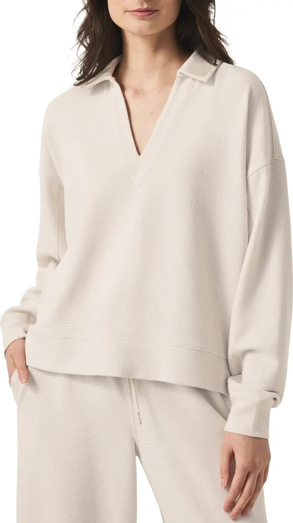Waffle Scuba Knit Polo Sweatshirt | Nordstrom