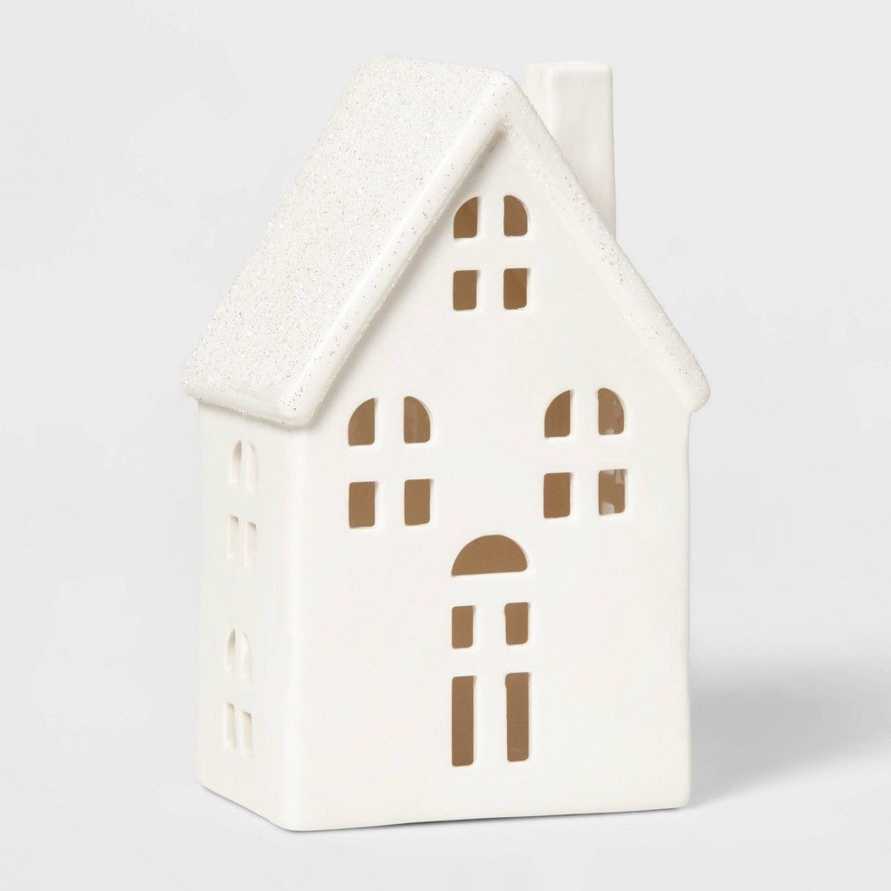 LIT Ceramic Traditional House Decorative Figurine White - Wondershop | Target