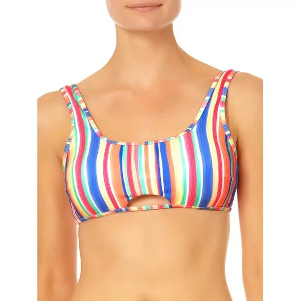 No Boundaries Junior's Peek-a-boo Bralette Bikini Swim Top | Walmart (US)