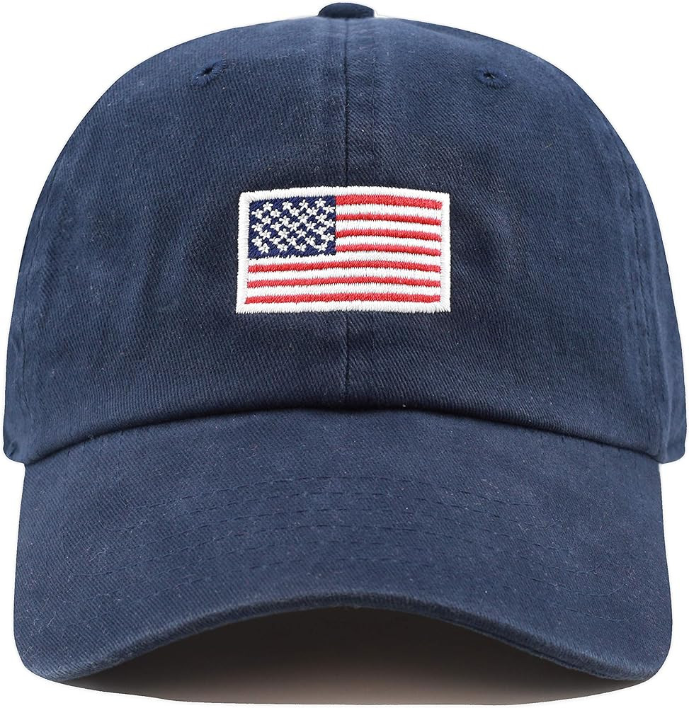 USA Flag & Embroidery Premium 100% Cotton Low Profile Adjustable Baseball Dad Cap | Amazon (US)