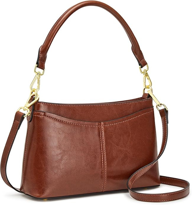 Kattee Genuine Leather Crossbody Bag for Women, Small Purse Handbag | Small shoulder purse, 2 det... | Amazon (US)