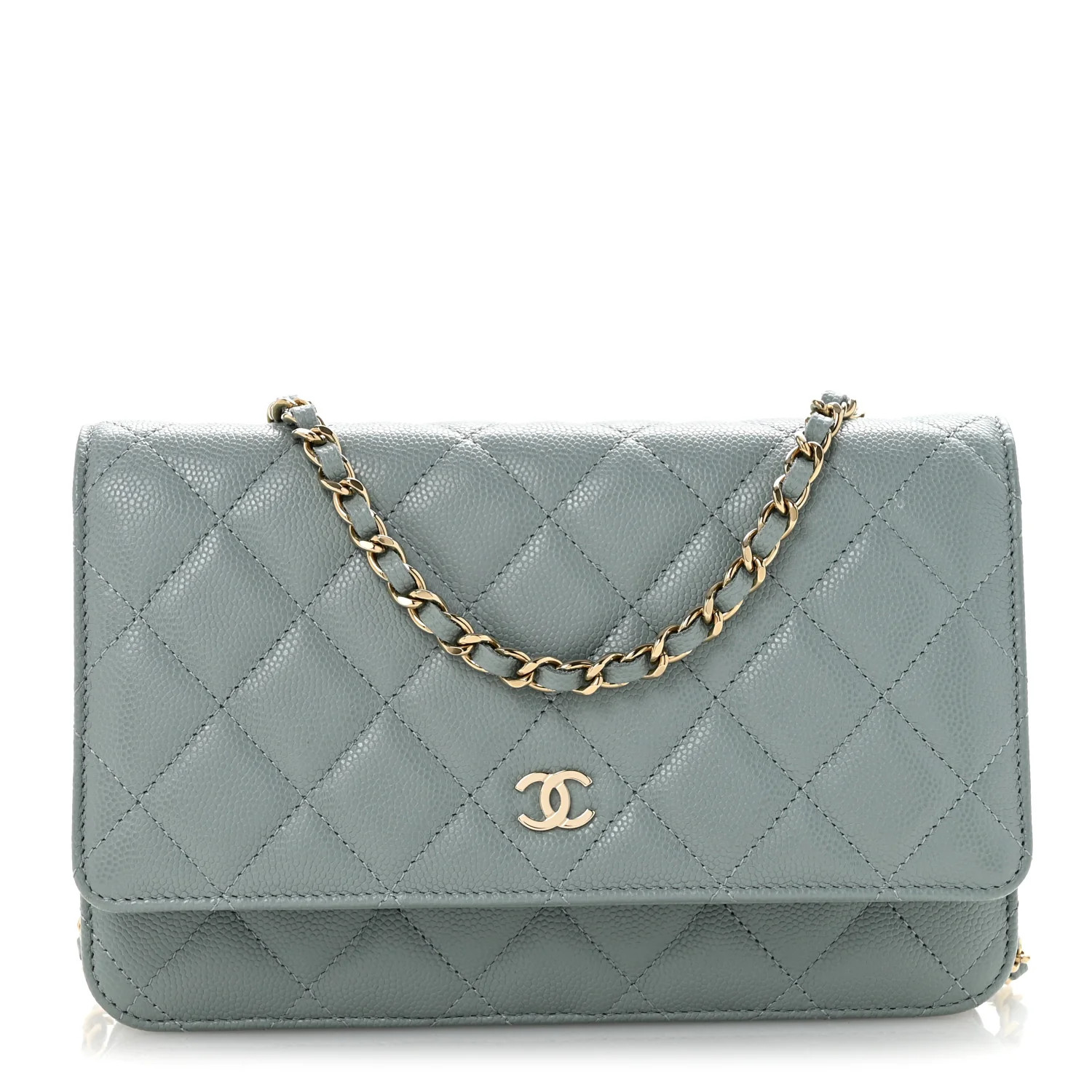 Chanel Caviar Quilted Wallet on Chain WOC Light Blue 1885600 | FASHIONPHILE (US)