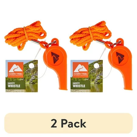 (2 pack) Ozark Trail Marine Safety Whistle - Orange Plastic | Walmart (US)