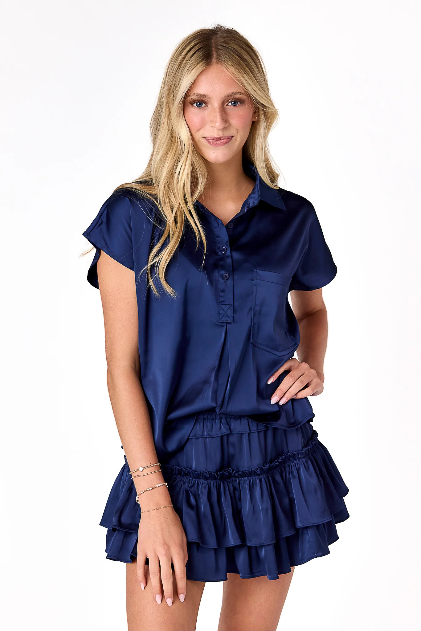 Willow Satin Skirt Navy | Cake For Dinner
