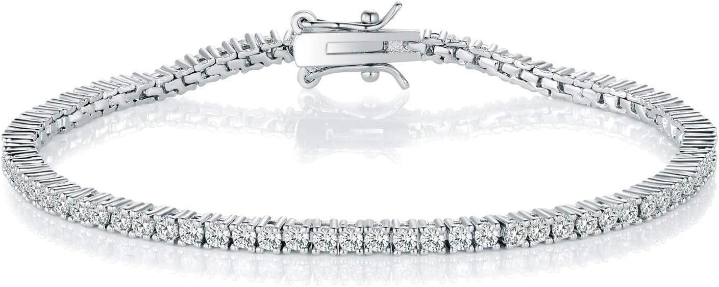 Gemsme 2.0MM Tennis Bracelet for Women and Men，18K White/Yellow Gold Plated Round 2mm Cubic Zir... | Amazon (US)