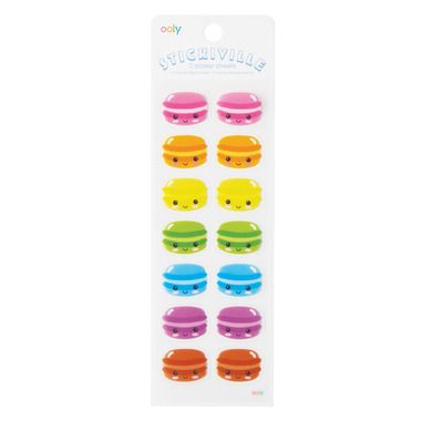 OOLY Stickiville Stickers Skinny Happy Macarons | Well.ca