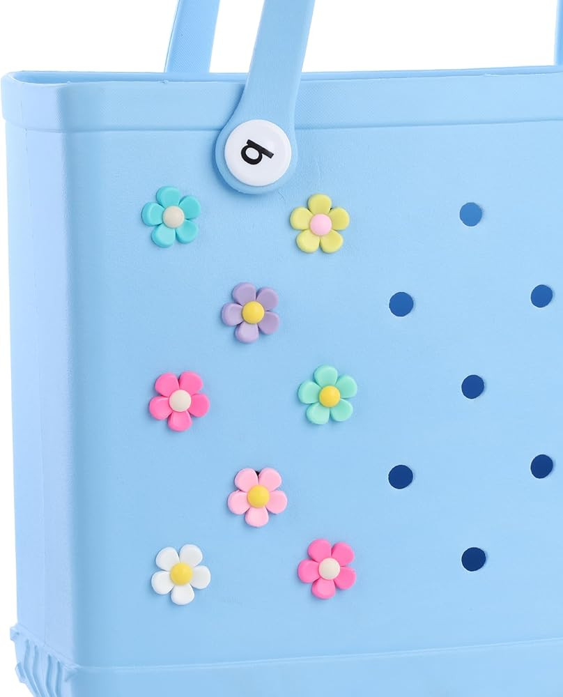 8 Colors Flower Charms Accessories for Bogg Bag and Simply Southern Tote,Inserts Beach Bag Decora... | Amazon (US)