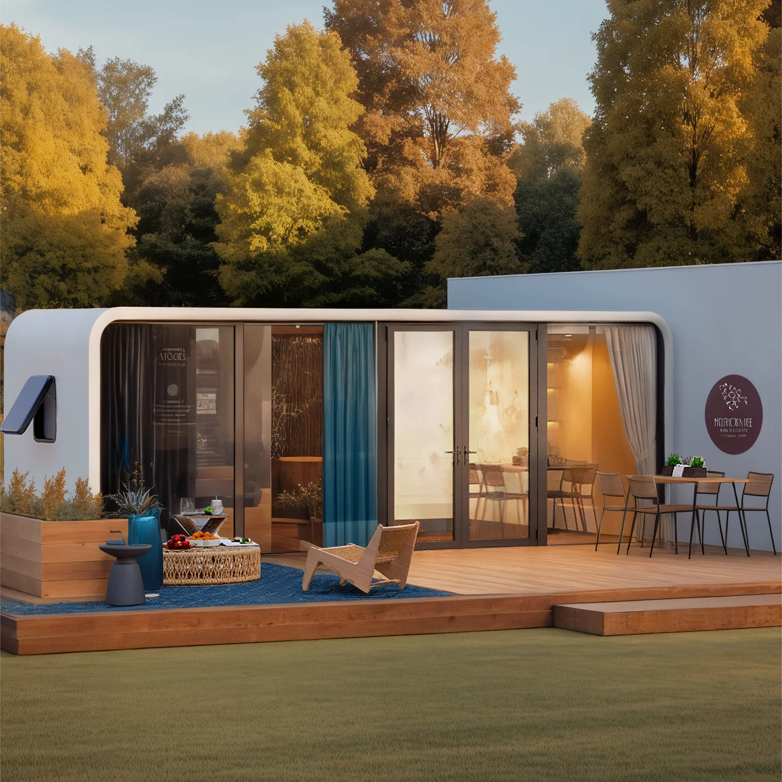 Luxury Modern prefab Cabin - 19ft Mobile Capsule with Bedroom, Kitchen and Bathroom, Storm Resist... | Walmart (US)