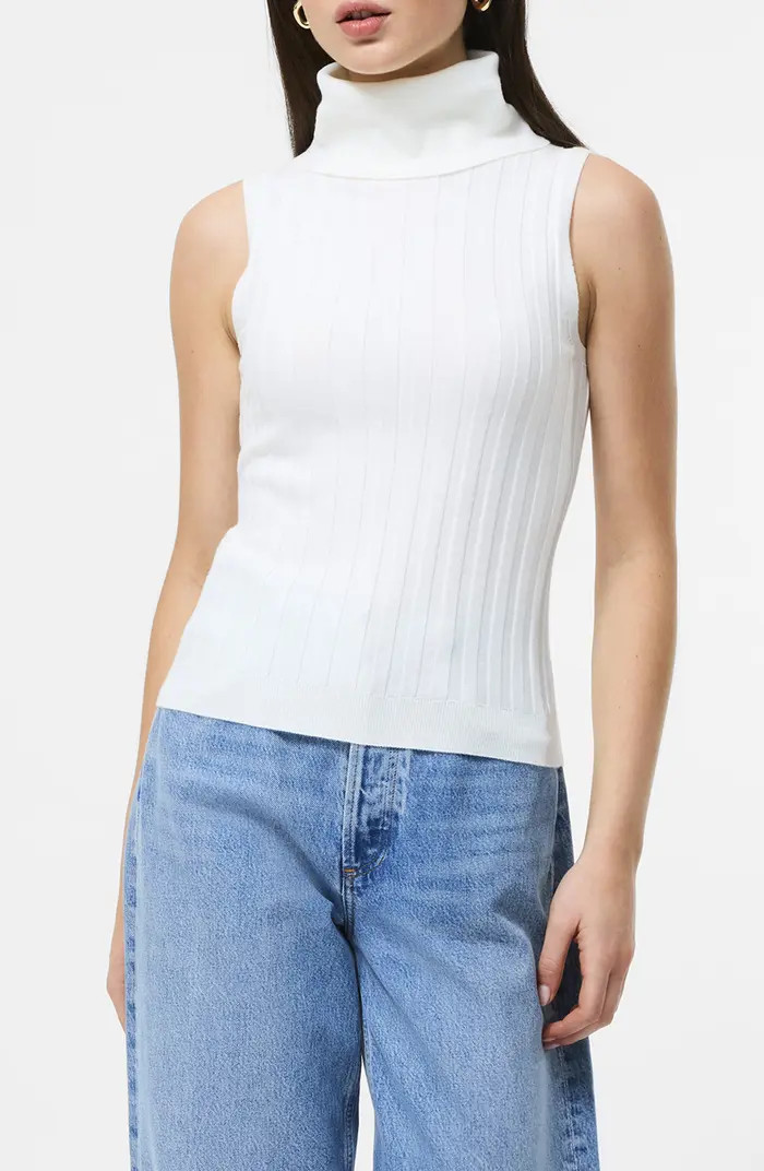 French Connection Rib Turtleneck Sleeveless Sweater | Nordstrom | Nordstrom