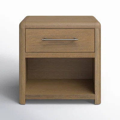 Lucia 1-Drawer Rubberwood Nightstand, Natural | Wayfair North America