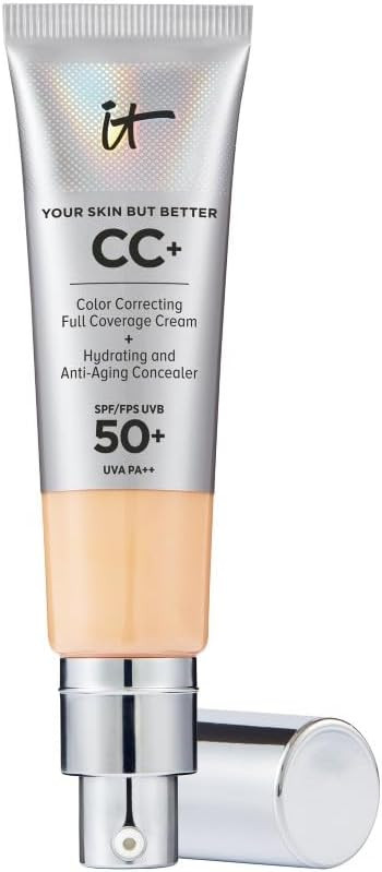 IT Cosmetics CC+ Cream SPF 50+ Full-Coverage CC Foundation, Hydrating Skincare, Enriched with Hya... | Amazon (UK)