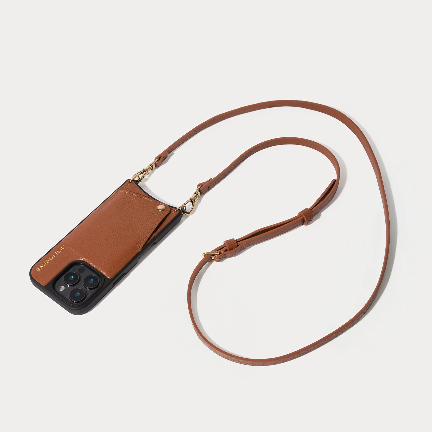 Emma Pebble Leather Crossbody Bandolier - Sienna/Gold | Bandolier