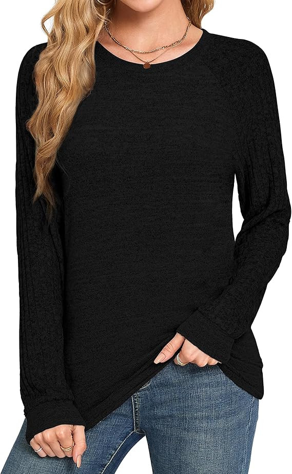Desol Long Sleeve Shirts for Women, Tunic Tops for Women Casual Loose Fit Crew Neck, 2025 Fall Fa... | Amazon (US)