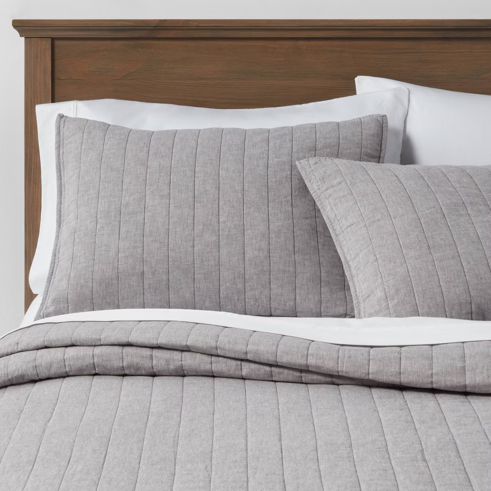Gray Chambray Linen Blend Quilt (King) - Threshold | Target