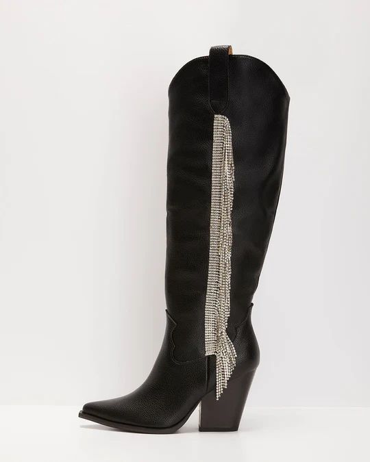 Bellatrix Rhinestone Fringe Western Boots | VICI Collection