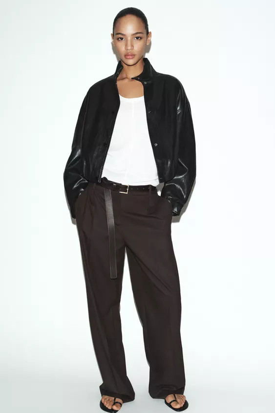 FAUX LEATHER PADDED BOMBER JACKET | Zara US