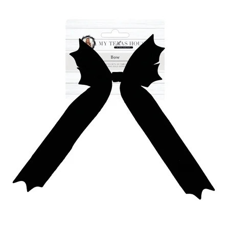 My Texas House 18" Black Velvet Halloween Large Bat Bow | Walmart (US)